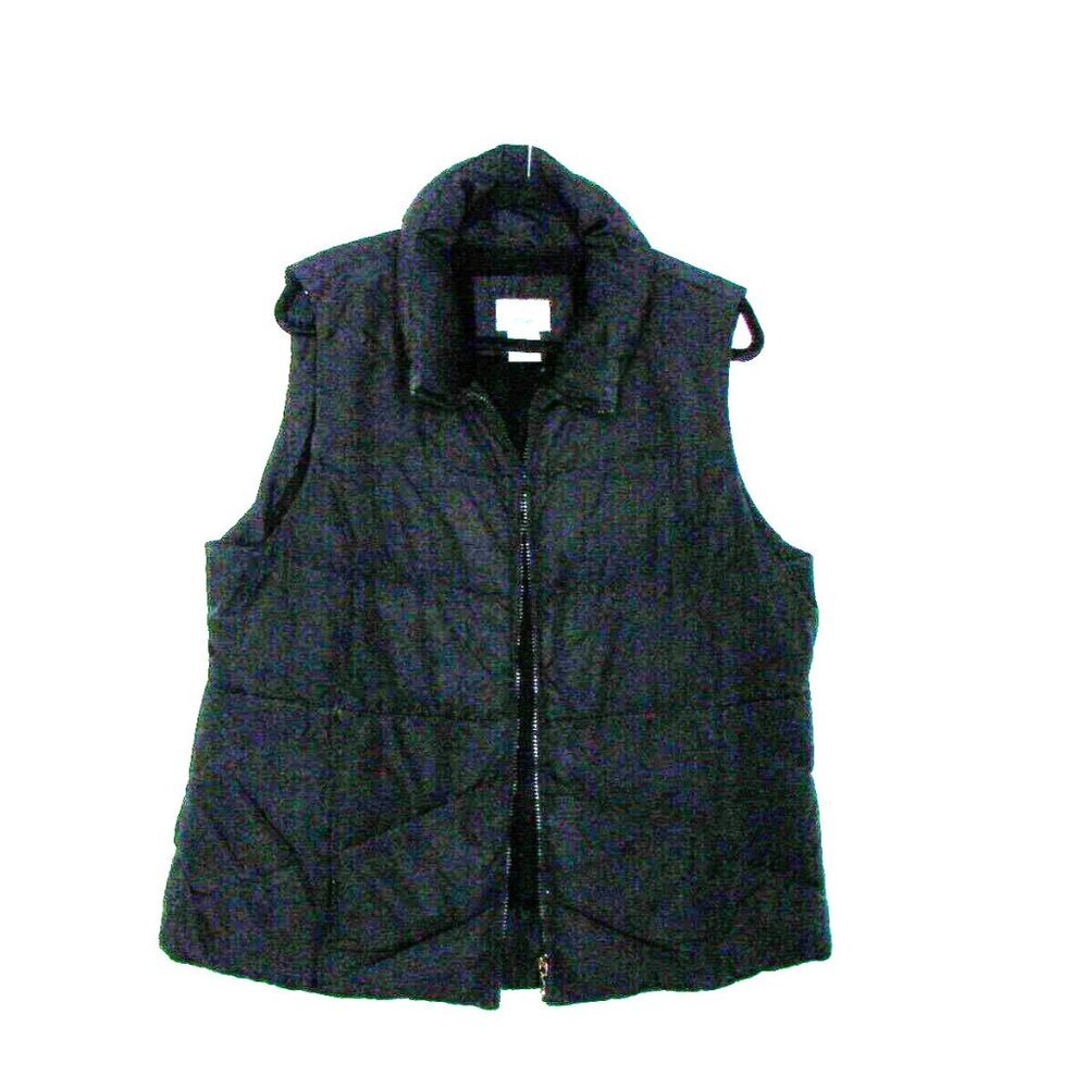 SJB Active Black Full Zip Down Filled Puffer Vest Womens Size XL Winter Pockets
